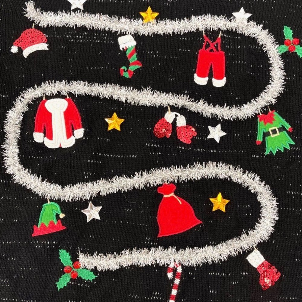 Karen Scott Festive Holiday Christmas Santa Sweater NWT Size 1X - Picture 6 of 10